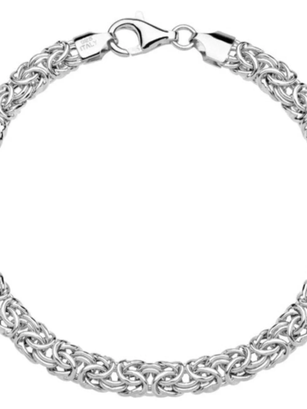 Women's 925 Sterling Silver Italian Handmade Byzantine Bracelet 7 Inch